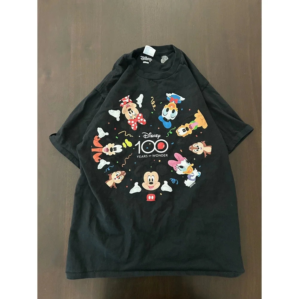 Disney 100 Years of Wonder T-Shirt Mens Medium Black Mickey Mouse Friends Tee